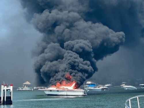Ohio boat engulfed in flames