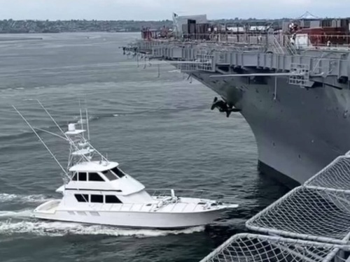 A boat ‘veered off course’ before crashing into the historic USS Midway in San Diego
