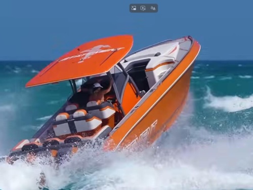 boat jumping over wave