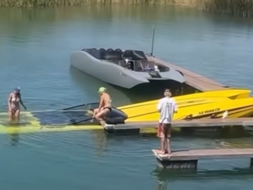 boat sinking at dock