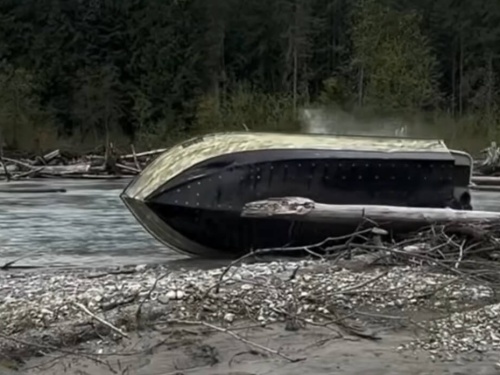 boat on its side