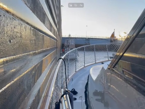 boat hitting wall