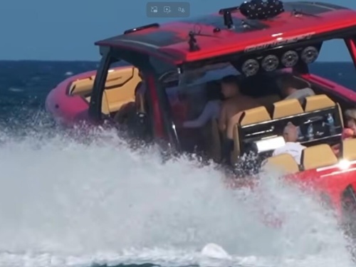boat losing items in the water