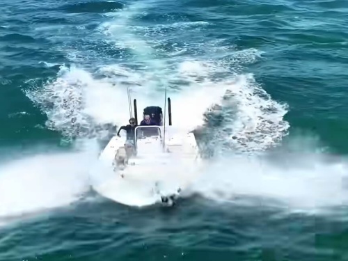 boat covered by wave