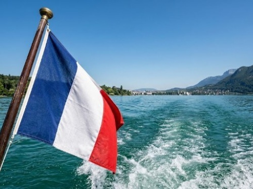 French Flag on back of the boat