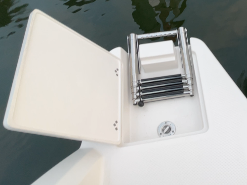 Sailfish 316 DC boarding ladder, freshwater fill, ladder locker