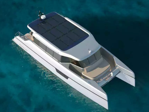Soel Sense 48, solar powered boat, solar-powered catamaran