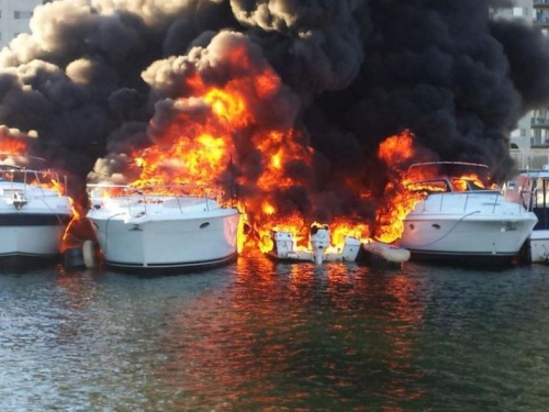 Boats on fire