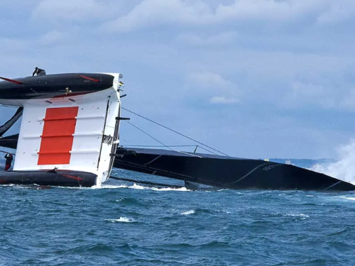 Gunboat 66 catamaran capsizes at Round the Island Race