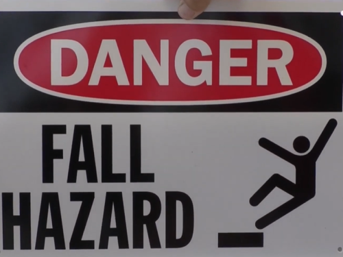 Danger-Fall Hazard sign