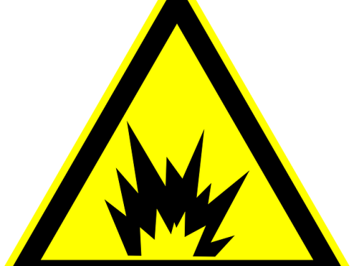 Danger explosion hazard sign