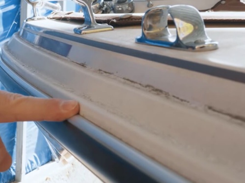 damaged fiberglass boat