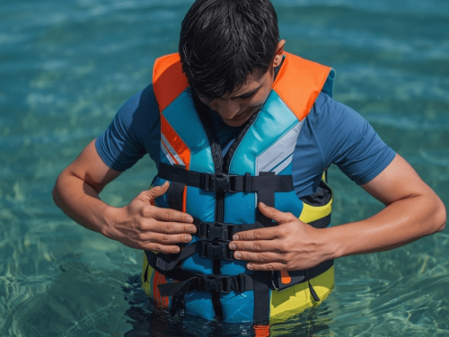 young man with life jacket on