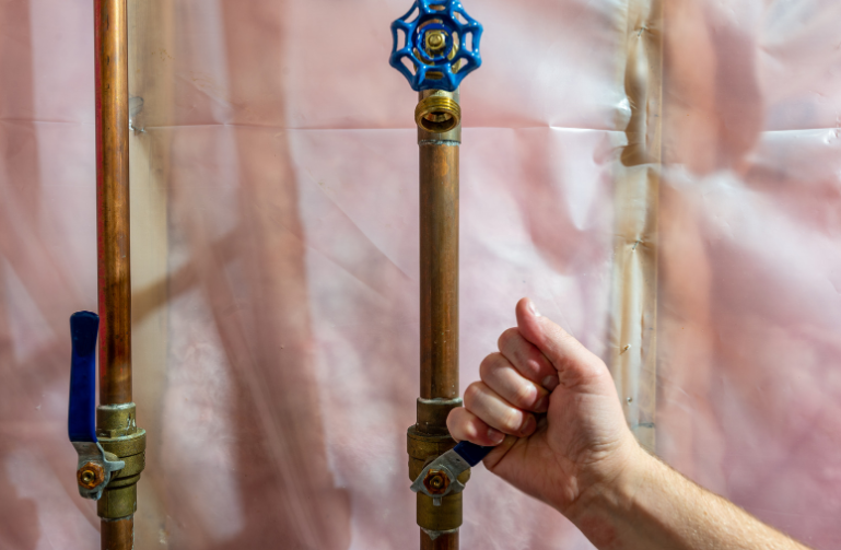 turning off water valve