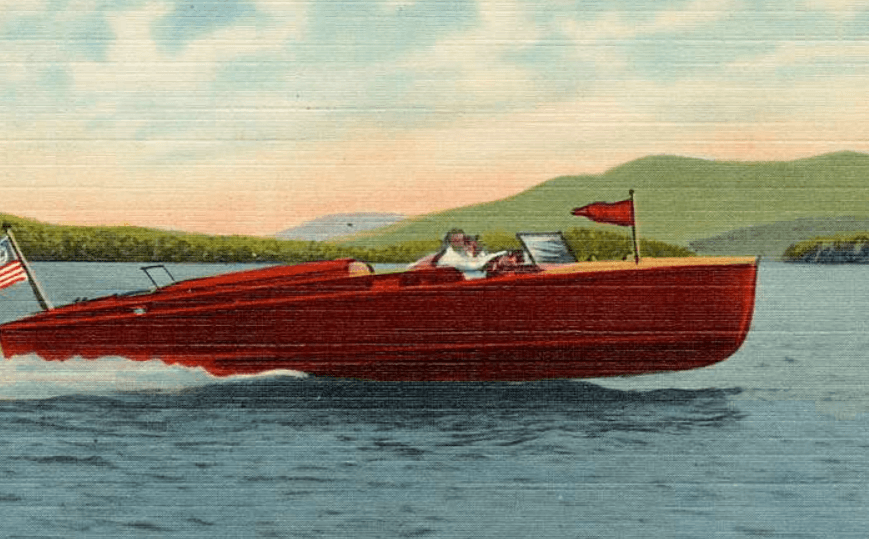 Vintage boat postcard